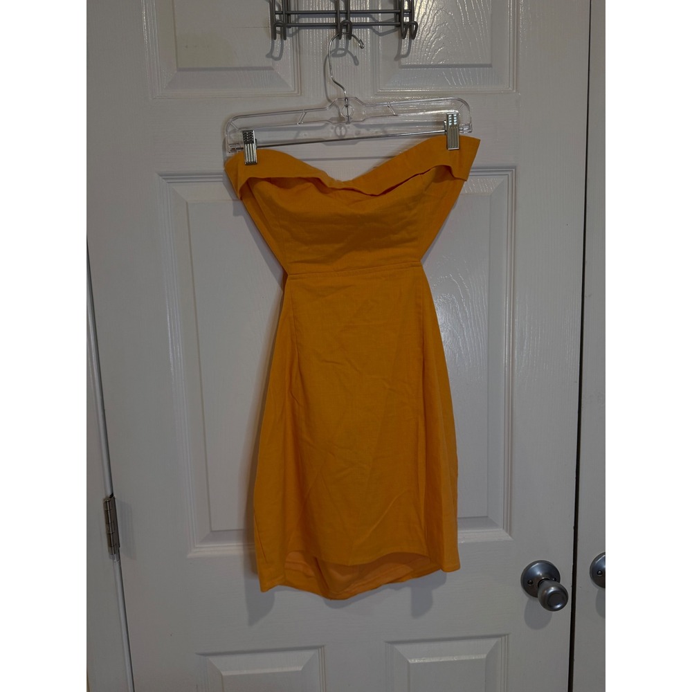5/$25 Sky to Moon Strapless Mini Dress Party Cocktail Dress‎ Yellow Size L
